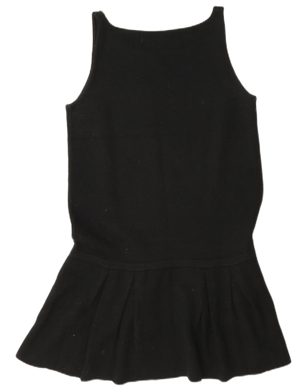Zara Womens Sleeveless Regular Drop Waist Dress UK 14 Large Black Acrylic