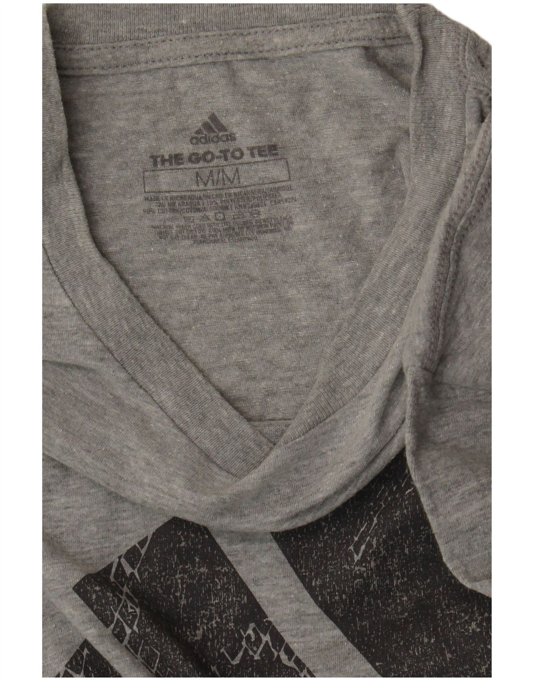 ADIDAS Mens Graphic T-Shirt Top Medium Grey Cotton