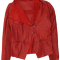 Cigno Nero Womens Leather Blazer Jacket IT 42 Medium Red
