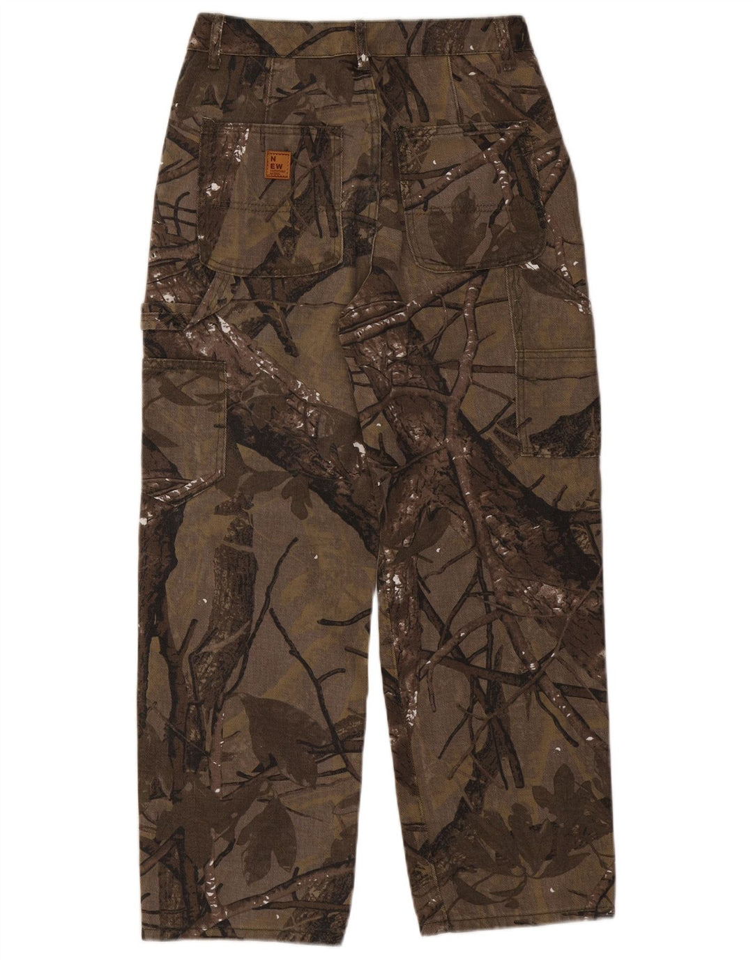 VINTAGE Mens Straight Cargo Trousers Medium W30 L27 Brown Floral