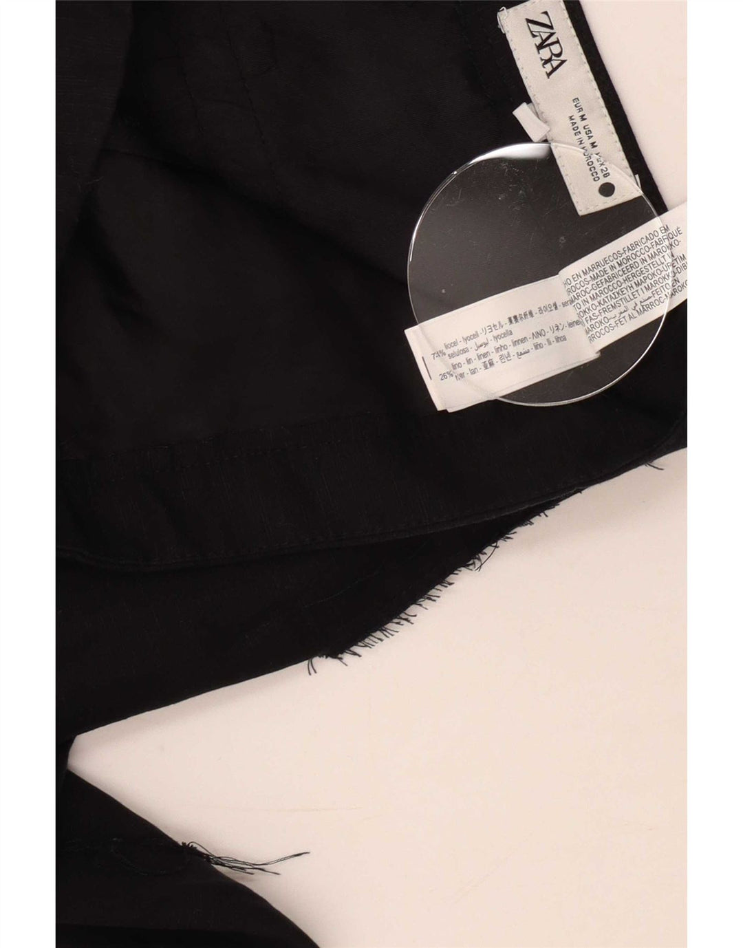 Zara Womens Bermuda Shorts Medium W28 Black Lyocell