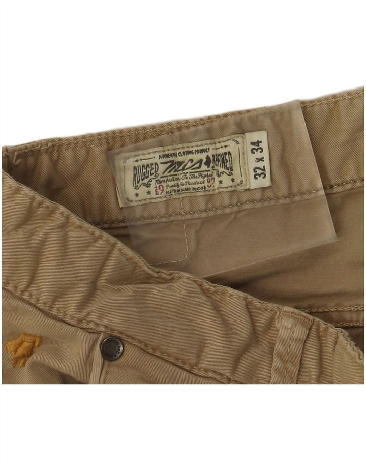 Marlboro Classics Womens Regular Tapered Chino Trousers W32 L34 Beige
