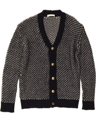 PIERRE BALMAIN Mens Cardigan Sweater IT 50 Medium Black Check Classic