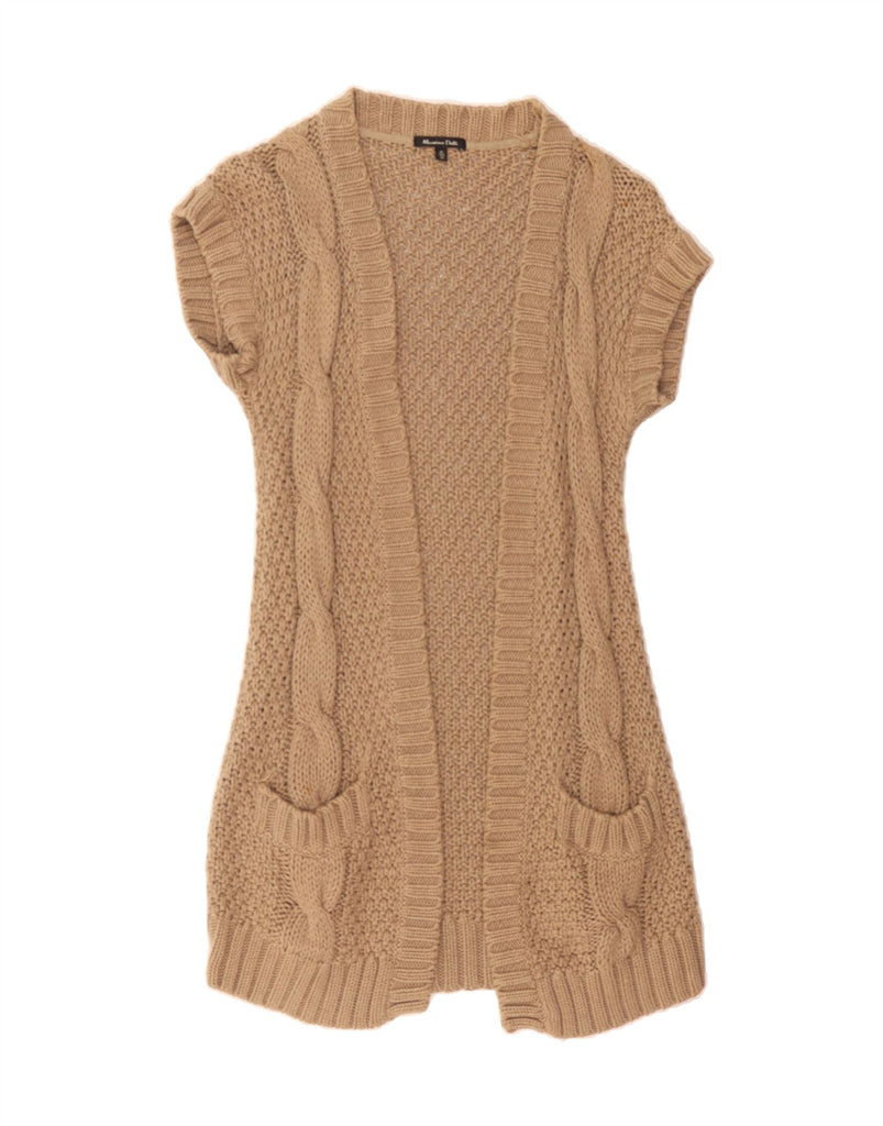 MASSIMO DUTTI Womens Longline Open Cardigan Sweater UK 12 Medium Brown Vintage Massimo Dutti and Second-Hand Massimo Dutti from Messina Hembry 