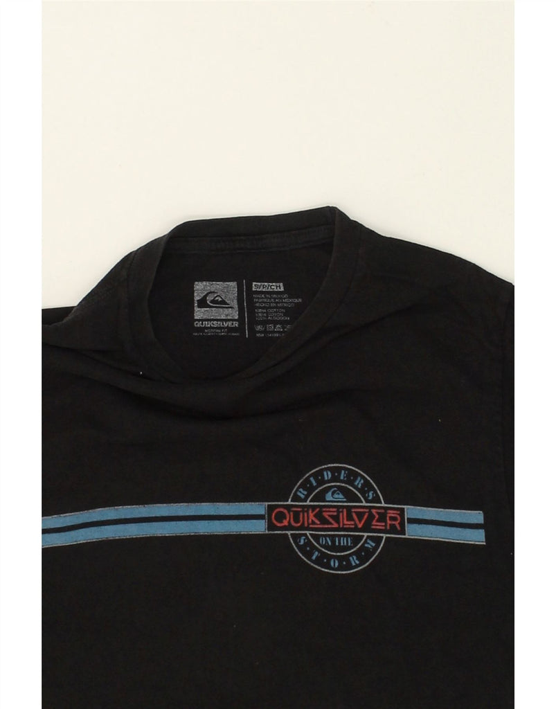 QUIKSILVER Mens Modern Fit Graphic T-Shirt Top Small Black Cotton | Vintage Quiksilver | Thrift | Second-Hand Quiksilver | Used Clothing | Messina Hembry 