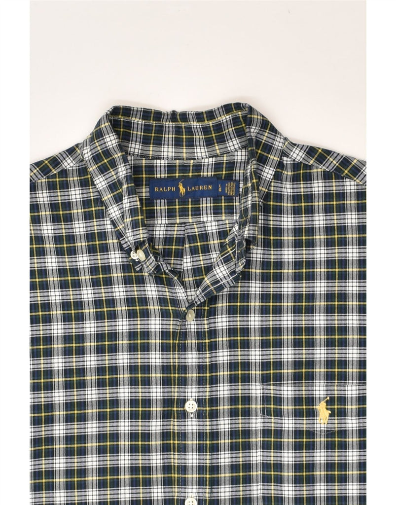RALPH LAUREN Mens Shirt Large Green Check Cotton | Vintage Ralph Lauren | Thrift | Second-Hand Ralph Lauren | Used Clothing | Messina Hembry 