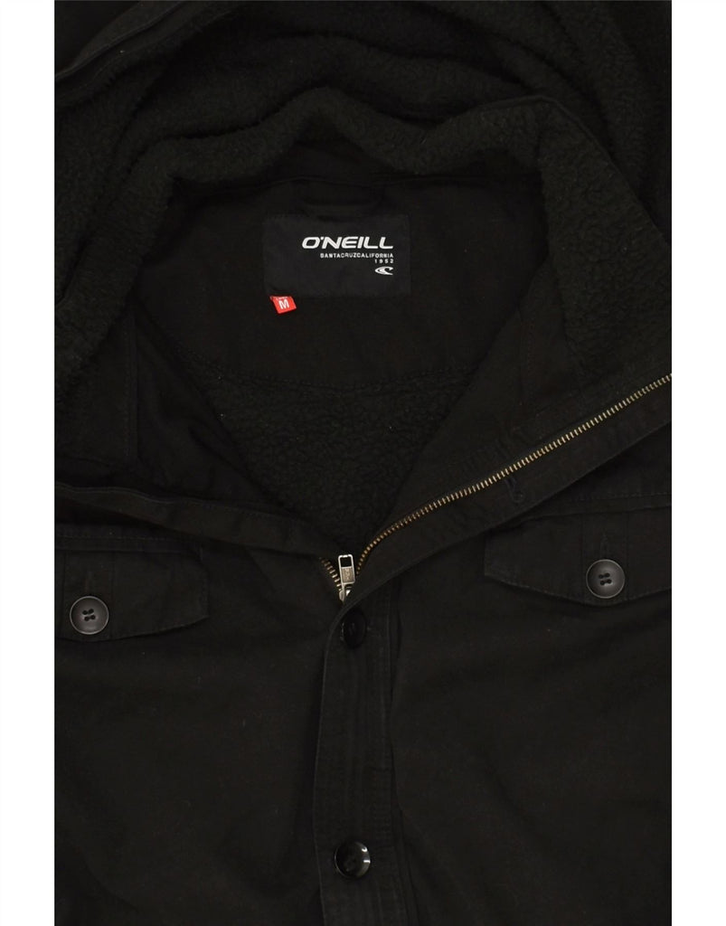 O'NEILL Mens Military Hooded Padded Jacket UK 38 Medium Black Cotton | Vintage O'Neill | Thrift | Second-Hand O'Neill | Used Clothing | Messina Hembry 