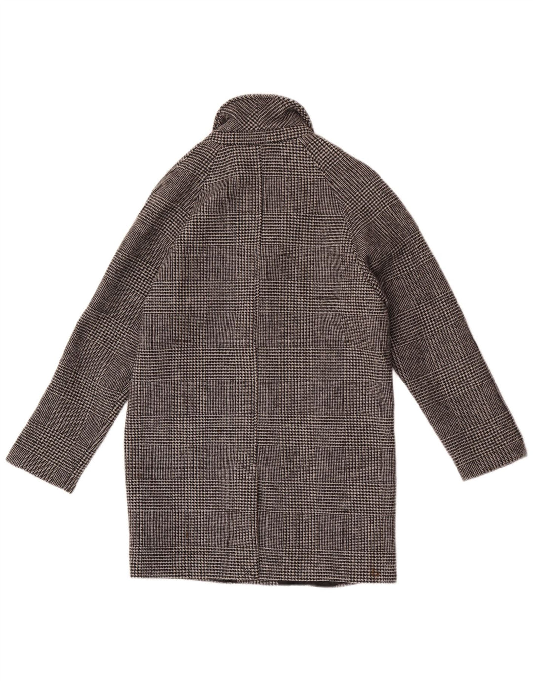 Zara Boys Overcoat 11-12 Years Grey Check Wool