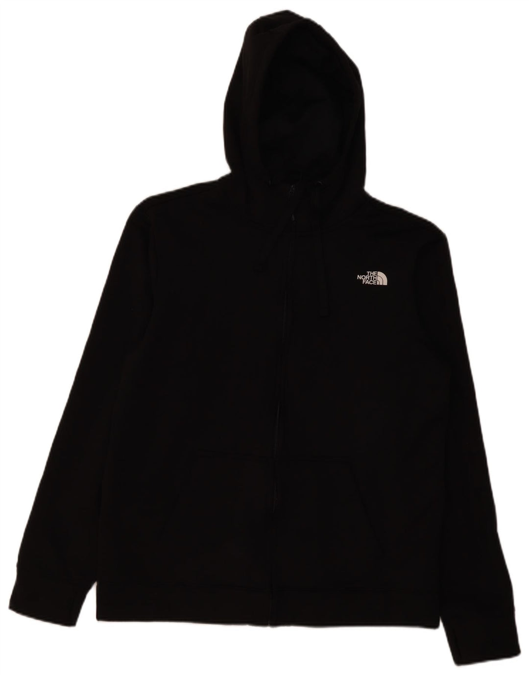 The North Face Mens Zip Hoodie Sweater Large Black Polyester