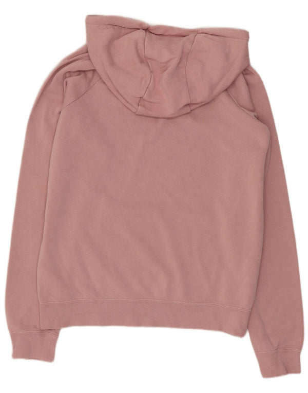 NIKE Womens Oversized Hoodie Jumper UK 10 Small Pink Cotton