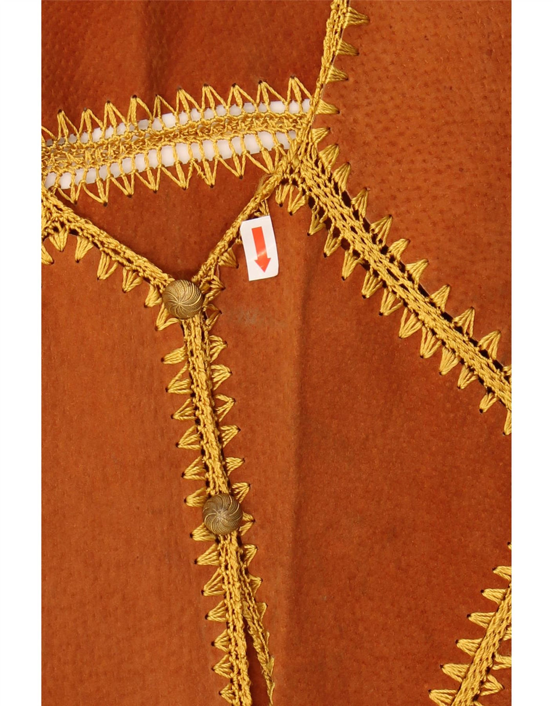 Vintage Womens Suede Waistcoat UK 10 Small Brown