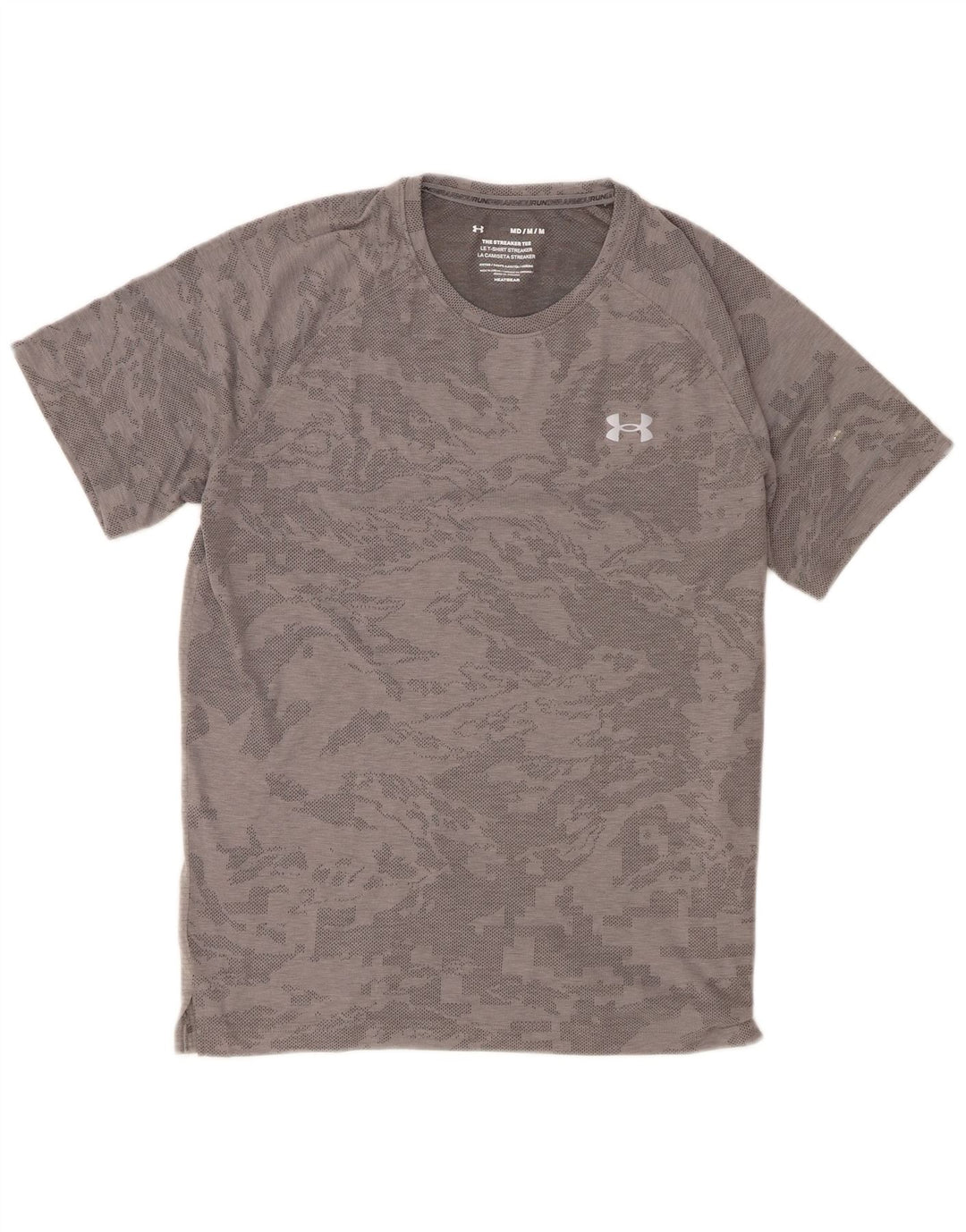 Under Armour Mens Heat Gear T-Shirt Top Medium Grey Camouflage