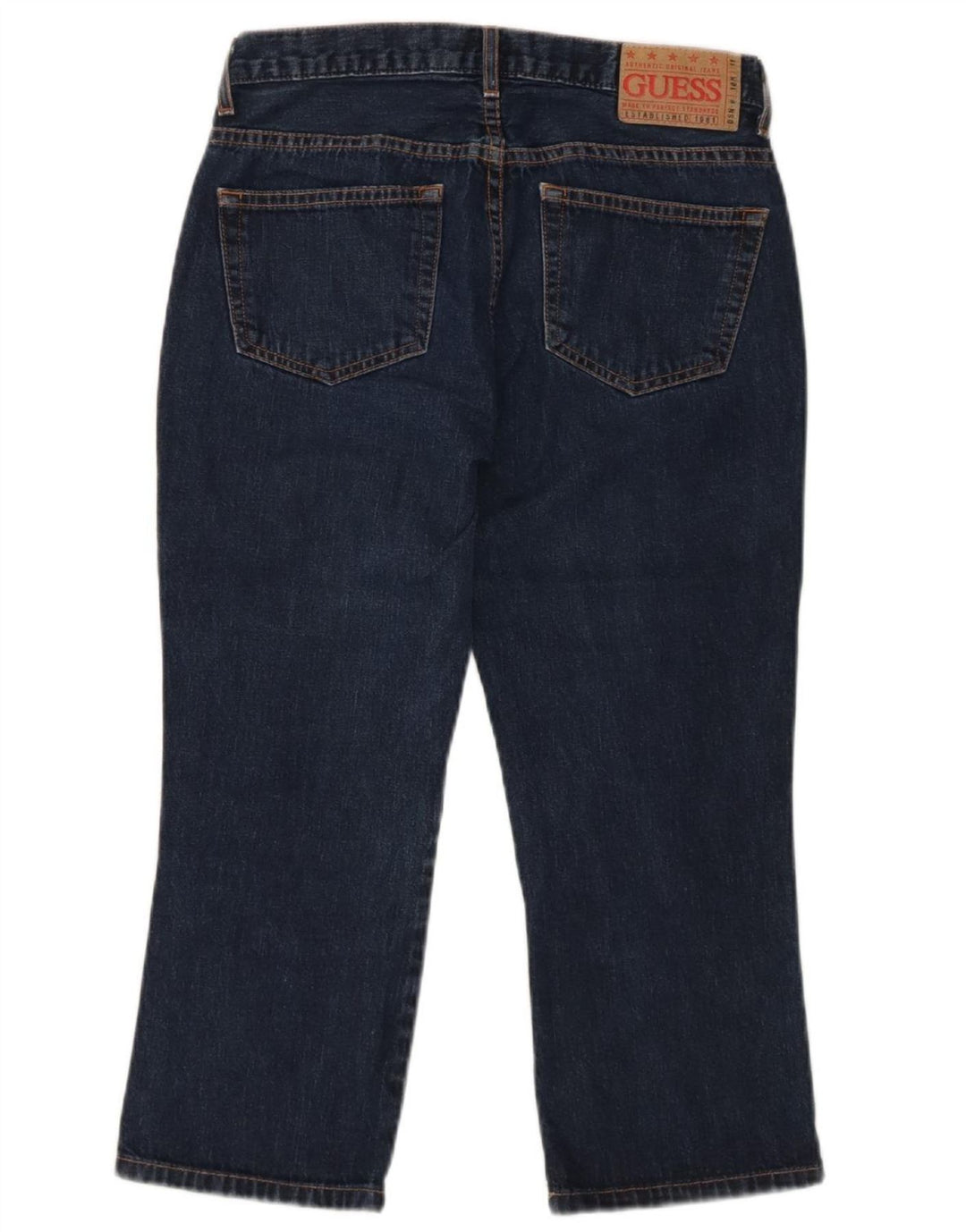 GUESS Womens Capri Jeans W27 L21 Navy Blue Cotton