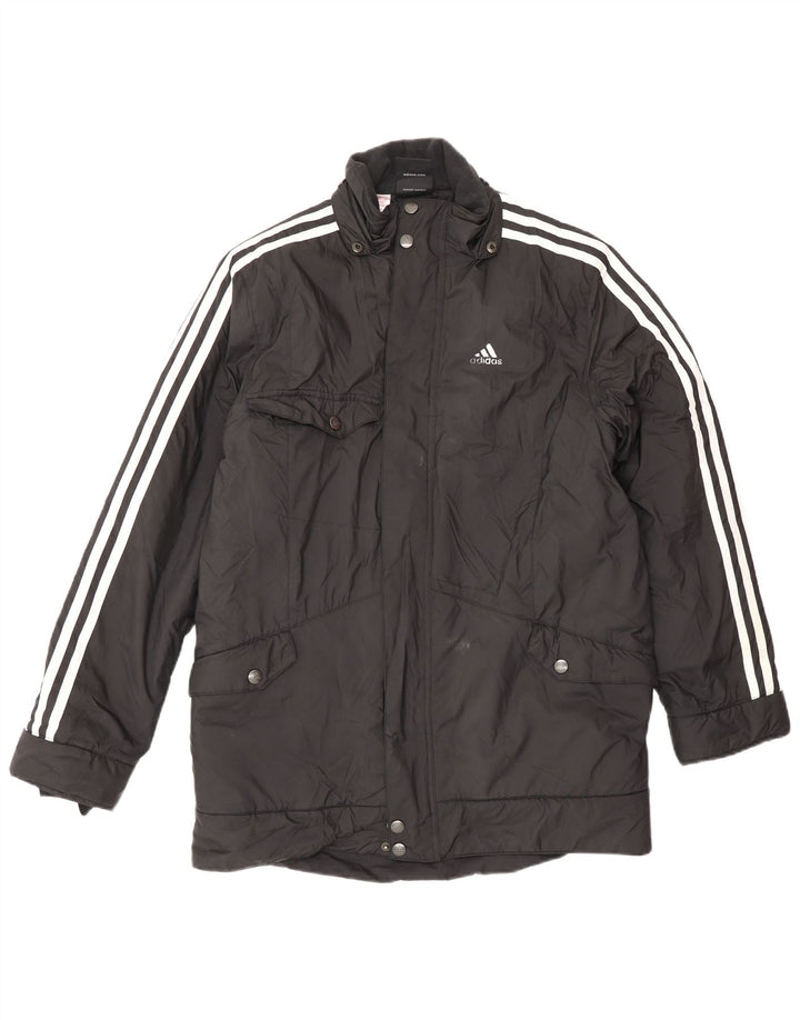 Adidas Boys Graphic Windbreaker Coat 13-14 Years Black Polyamide