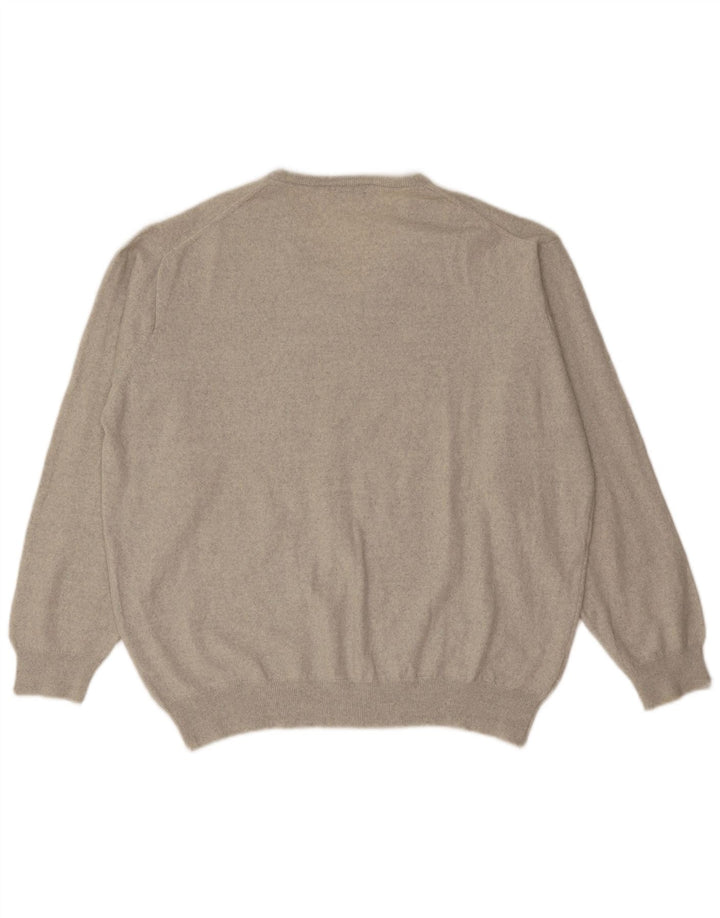 Pierre Cardin Mens V-Neck Jumper Sweater 2XL Grey Acrylic