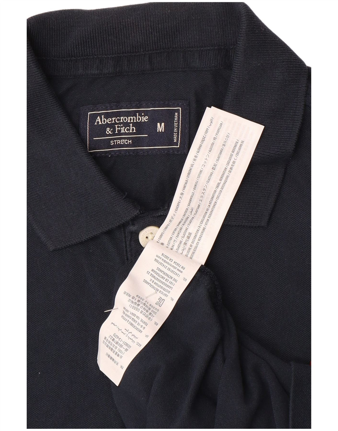 Abercrombie & Fitch Mens Polo Shirt Medium Navy Blue Cotton