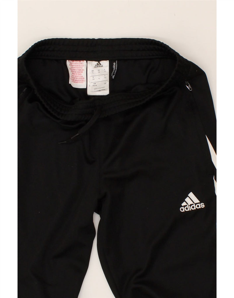 ADIDAS Boys Graphic Tracksuit Trousers 11-12 Years Large Black Polyester | Vintage Adidas | Thrift | Second-Hand Adidas | Used Clothing | Messina Hembry 