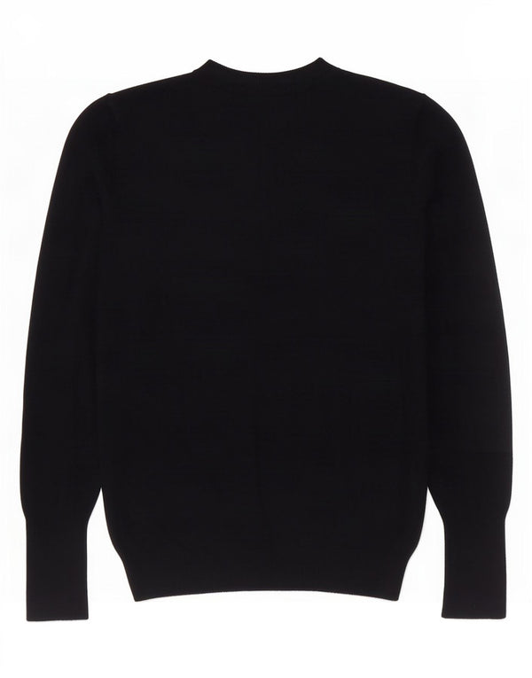 Zara Womens Crew Neck Jumper Sweater UK 12 Medium Black