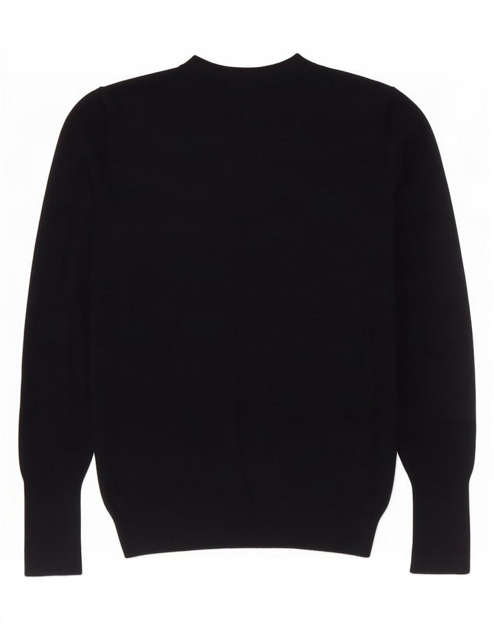 Zara Womens Crew Neck Jumper Sweater UK 12 Medium Black