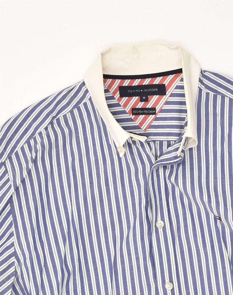 TOMMY HILFIGER Mens Shirt Medium Blue Pinstripe Cotton | Vintage Tommy Hilfiger | Thrift | Second-Hand Tommy Hilfiger | Used Clothing | Messina Hembry 