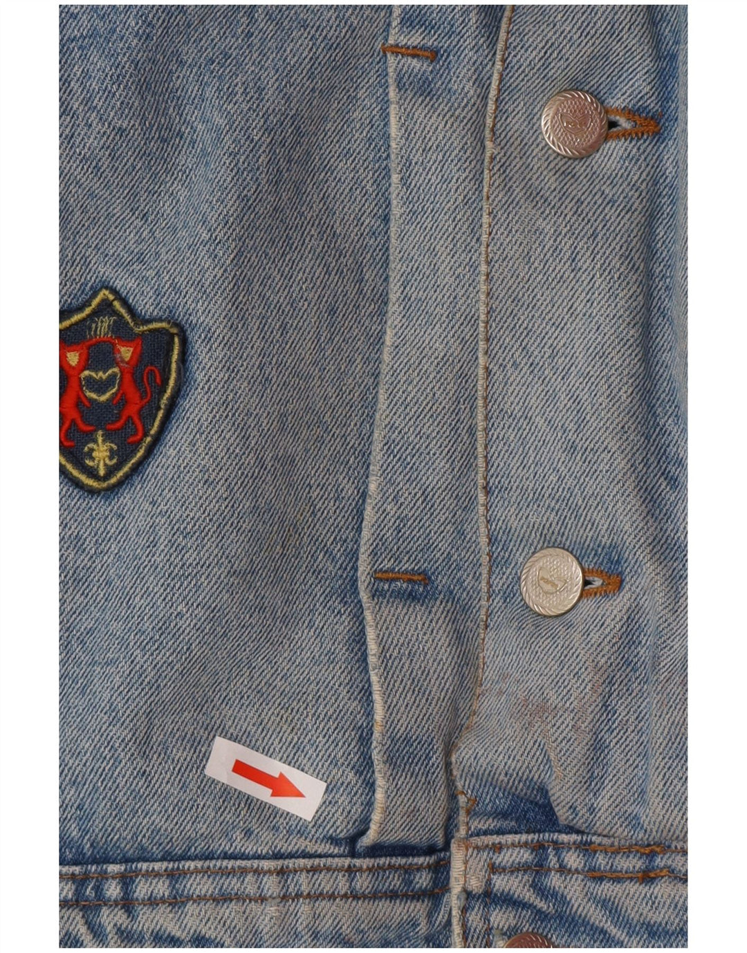POP 84 Mens Denim Sherpa Jacket UK 38 Medium Blue