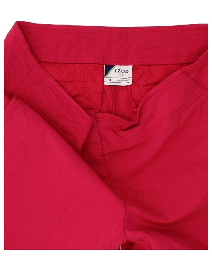 IZOD Womens Chino Shorts US 14 XL W34  Pink Rayon Vintage Izod and Second-Hand Izod from Messina Hembry 