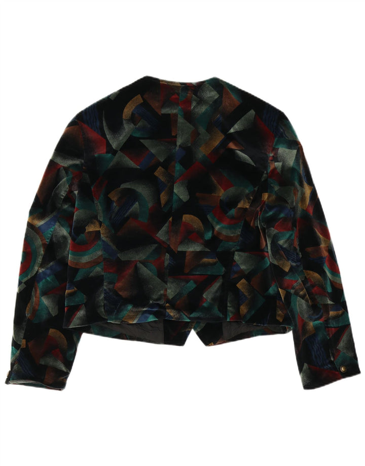 Hirsch Womens 5 Button Bolero Jacket UK 12 Medium Multicoloured Geometric