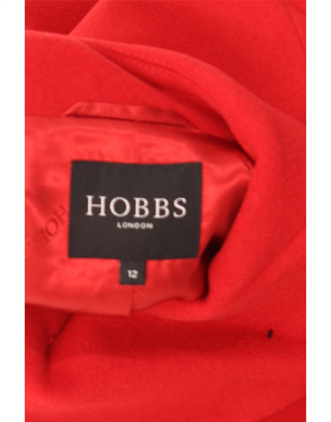 HOBBS Womens Overcoat UK 12 Medium Red Wool