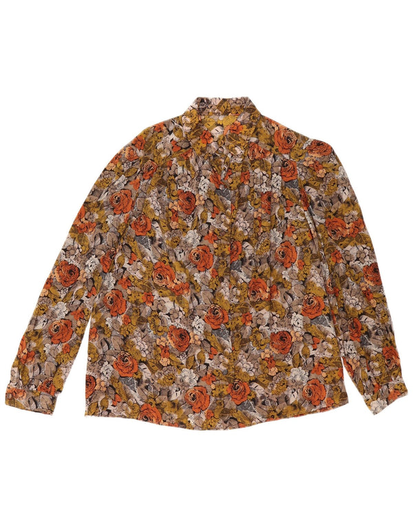 Vintage Womens Shirt Blouse UK 16 Large Multicoloured Floral
