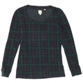 Jack Wills Womens Top Long Sleeve UK 12 Medium Green Check Cotton