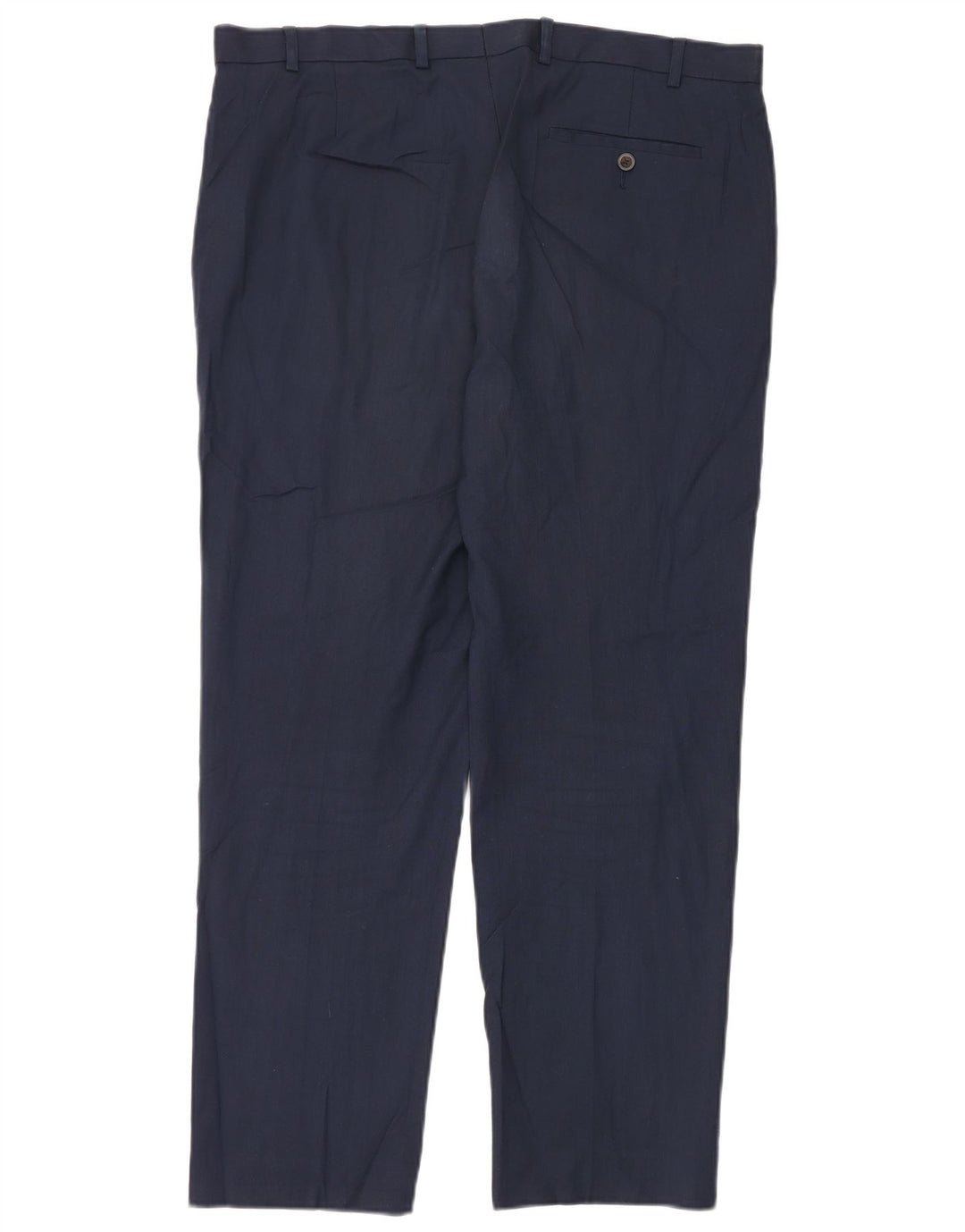 Marks & Spencer Mens Straight Suit Trousers W38 L31 Navy Blue Polyester