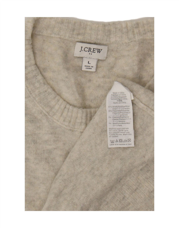 J. Crew Womens Crew Neck Jumper Sweater UK 16 Large Grey Acrylic