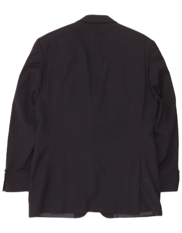 Hugo Boss Mens 3 Button Blazer Jacket EU 50 Large Black Virgin Wool