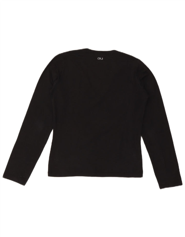 CALVIN KLEIN JEANS Womens Top Long Sleeve UK 18 XL Black