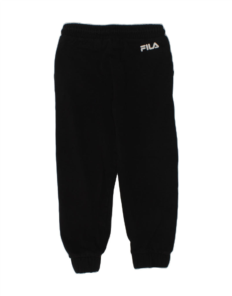 FILA Boys Graphic Tracksuit Trousers Joggers 5-6 Years Black Cotton | Vintage Fila | Thrift | Second-Hand Fila | Used Clothing | Messina Hembry 