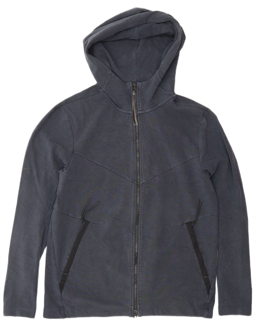 NIKE Mens Zip Hoodie Sweater Medium Navy Blue
