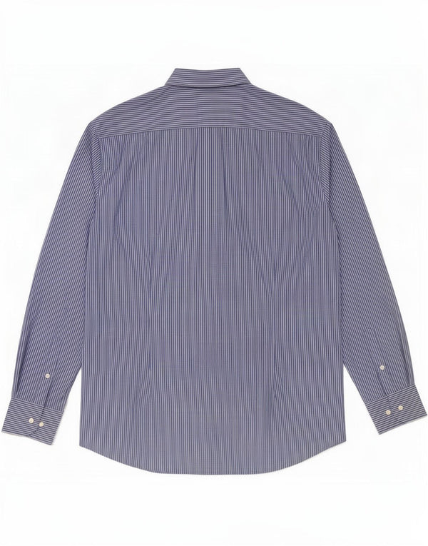 Dack's Mens Slim Fit Shirt 2XL Blue Pinstripe Cotton