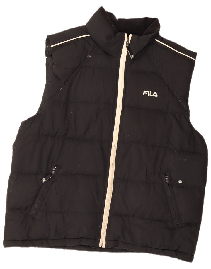 Fila Mens Padded Gilet UK 40 Large Black Polyester