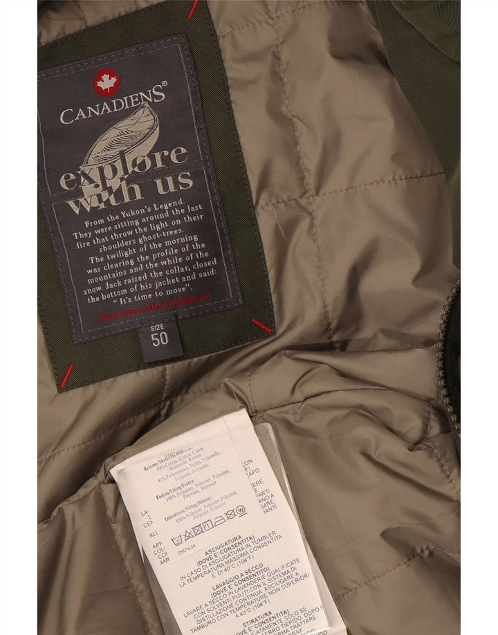 Canadiens Mens Utility Jacket EU 50 Large Green Cotton