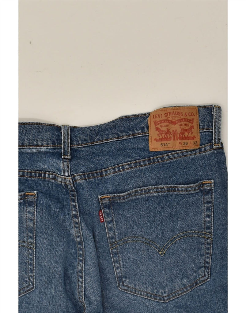 LEVI'S Mens 514 Distressed Straight Jeans W36 L32  Navy Blue Cotton | Vintage Levi's | Thrift | Second-Hand Levi's | Used Clothing | Messina Hembry 