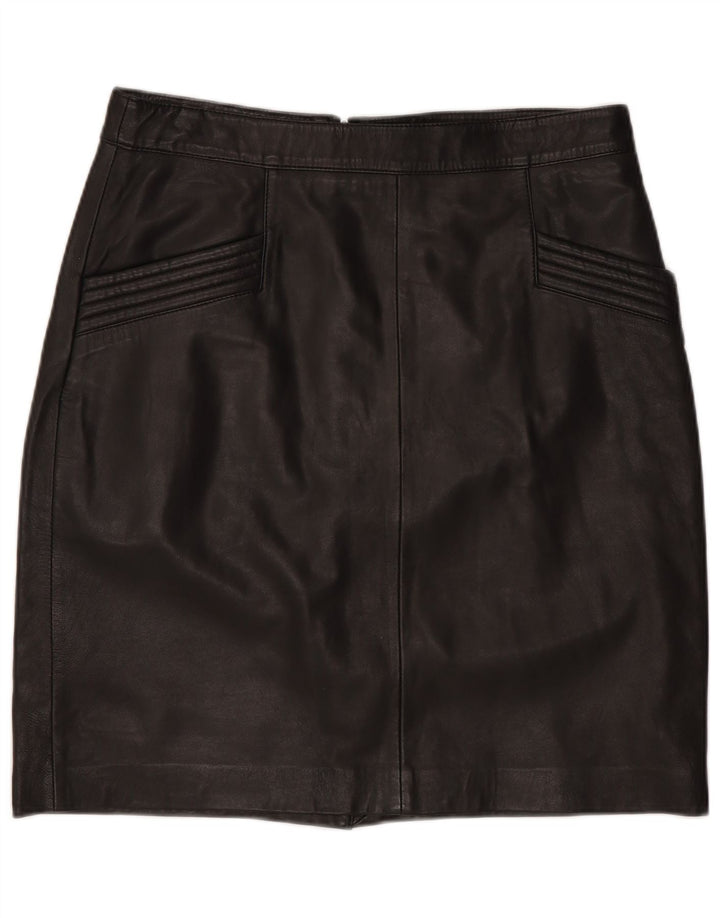 B.Young Womens Mini Leather Skirt EU 38 Medium W30 Black Leather
