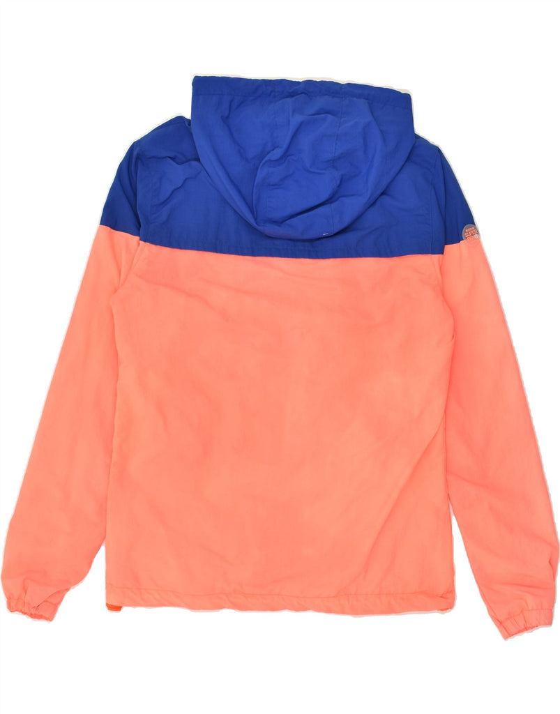 SUPERDRY Womens Hooded Rain Jacket UK 14 Large Orange Colourblock | Vintage Superdry | Thrift | Second-Hand Superdry | Used Clothing | Messina Hembry 