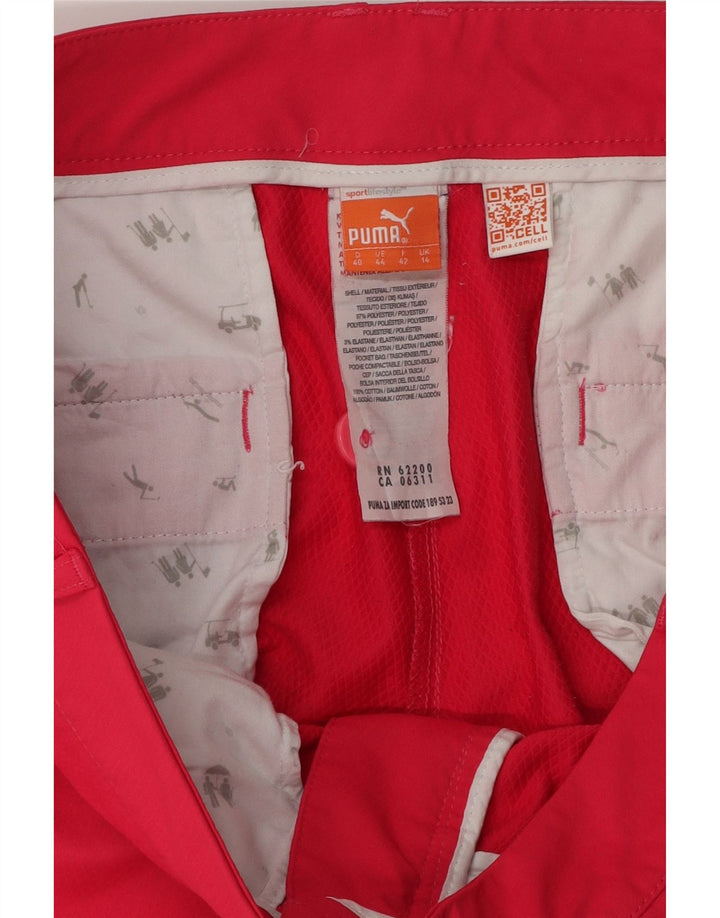 Puma Womens Chino Shorts UK 14 Large W34 Pink Polyester