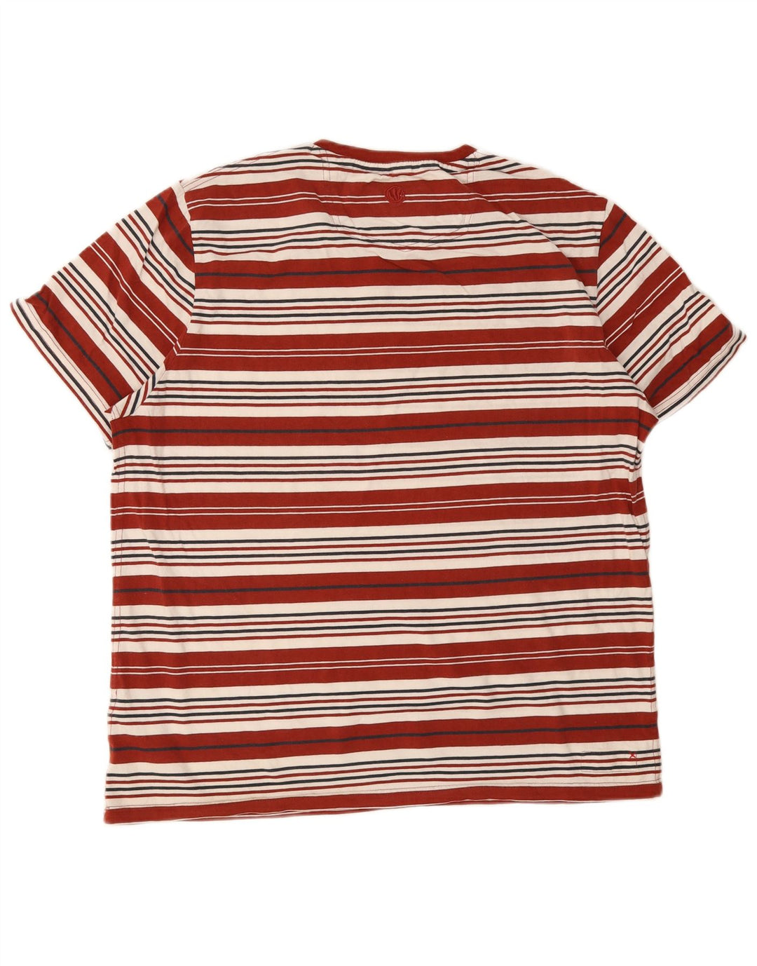 Fat Face Mens T-Shirt Top Large Red Striped Cotton