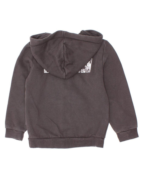 Puma Boys Graphic Zip Hoodie Sweater 3-4 Years Black Cotton