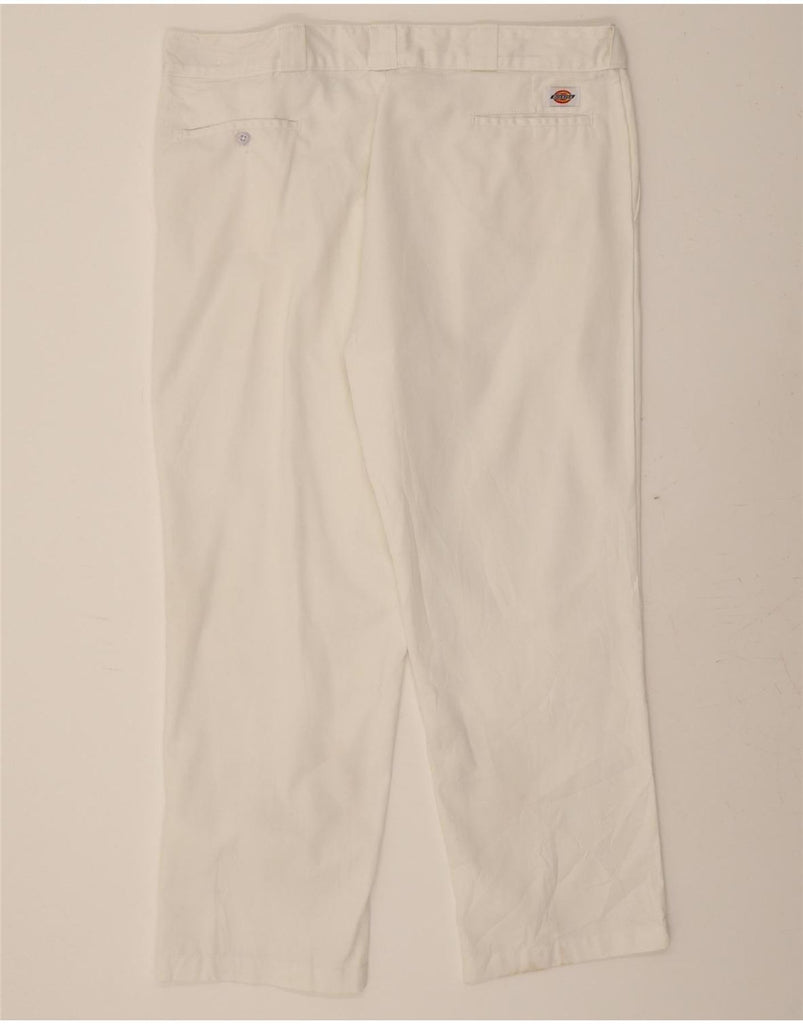 DICKIES Mens Original Fit Straight Chino Trousers W42 L30 White Polyester Vintage Dickies and Second-Hand Dickies from Messina Hembry 