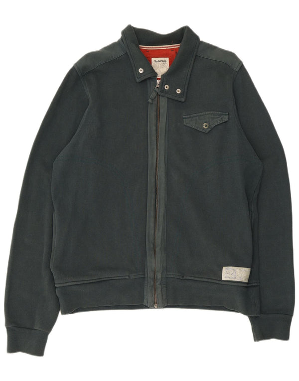 Timberland Mens Tracksuit Top Jacket Large Green Cotton
