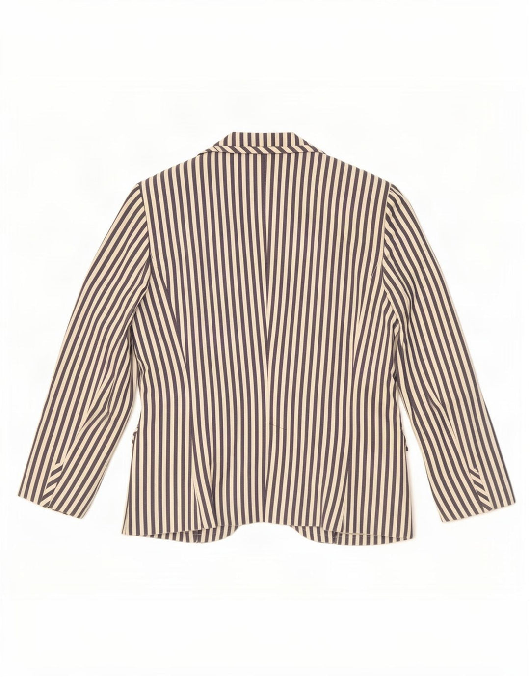 Zara Womens 2 Button Blazer Jacket UK 18 XL Navy Blue Striped