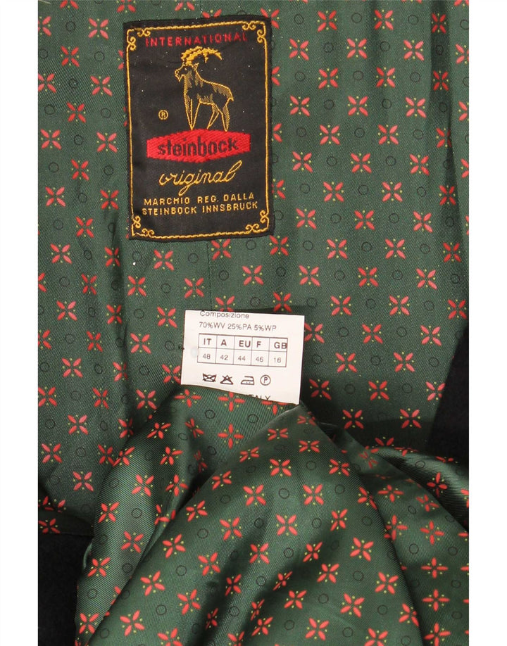 Steinbock Womens Oversized Overcoat UK 16 Large Black Virgin Wool