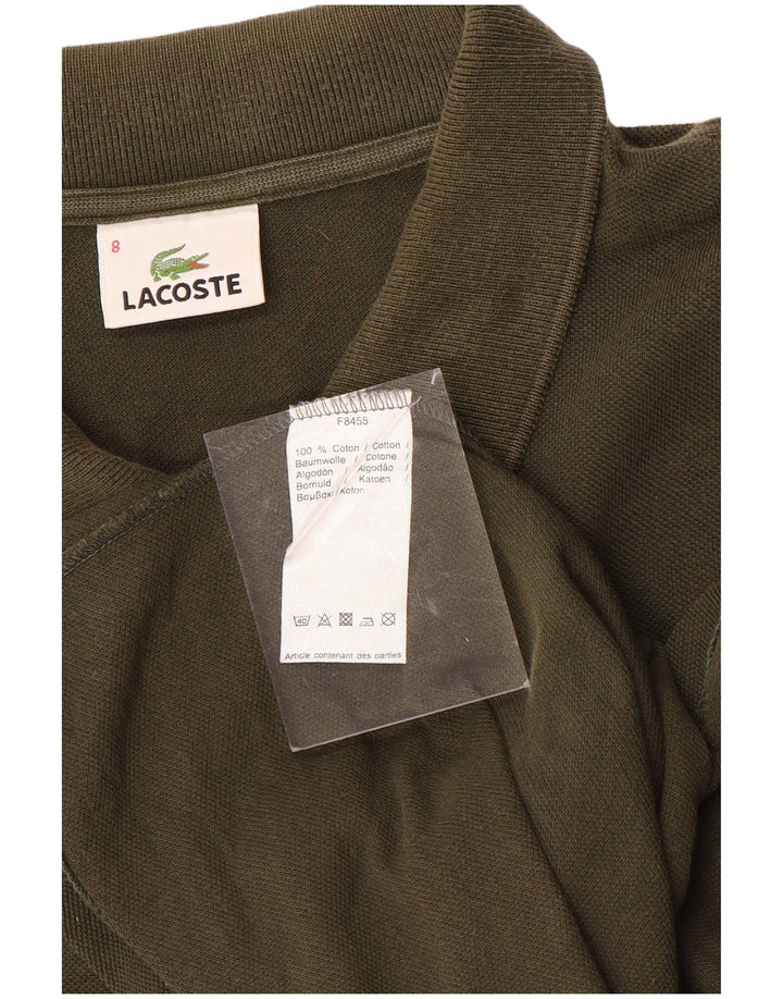 LACOSTE Mens Long Sleeve Polo Shirt Size 8 3XL Khaki Cotton